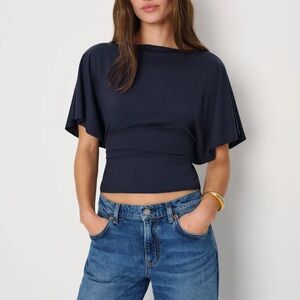 Reformation Avery Knit Top in Midnight